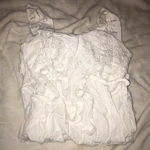 Women’s White Lace Dress With Waist Tie